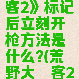 《荒野大镖客2》标记后立刻开枪方法是什么?(荒野大镖客2标记敌人)