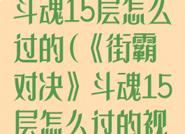 《街霸对决》斗魂15层怎么过的(《街霸对决》斗魂15层怎么过的视频)