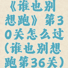 《谁也别想跑》第30关怎么过(谁也别想跑第36关)