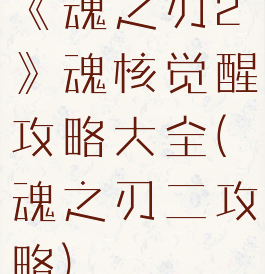 《魂之刃2》魂核觉醒攻略大全(魂之刃二攻略)