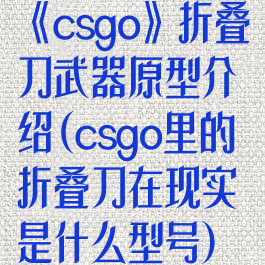 《csgo》折叠刀武器原型介绍(csgo里的折叠刀在现实是什么型号)