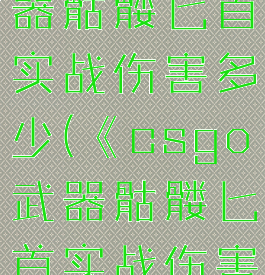 《csgo武器骷髅匕首实战伤害多少(《csgo武器骷髅匕首实战伤害多少算高)