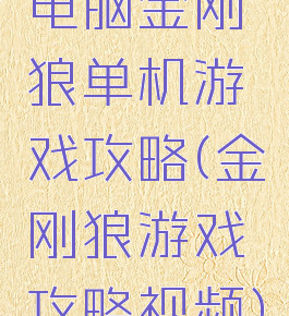 电脑金刚狼单机游戏攻略(金刚狼游戏攻略视频)