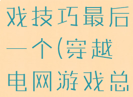 穿越电网游戏技巧最后一个(穿越电网游戏总结)