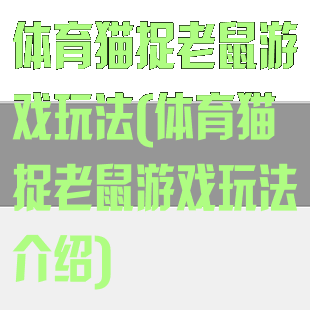 体育猫捉老鼠游戏玩法(体育猫捉老鼠游戏玩法介绍)