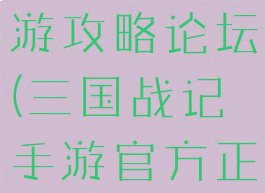 三国战记手游攻略论坛(三国战记手游官方正版官网)