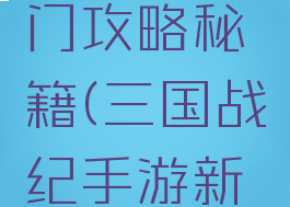 三国计手游新手入门攻略秘籍(三国战纪手游新手攻略秘籍)