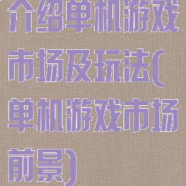 介绍单机游戏市场及玩法(单机游戏市场前景)