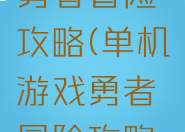 单机游戏勇者冒险攻略(单机游戏勇者冒险攻略视频)