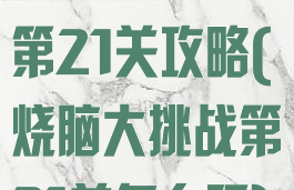 坑爹烧脑游戏第21关攻略(烧脑大挑战第21关怎么玩)