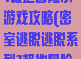 密室逃脱系列1极地冒险小游戏攻略(密室逃脱逃脱系列1极地冒险拼攻略)