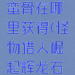 怪物猎人世界狂乱蛮骨在哪里获得(怪物猎人崛起辉龙石在哪里获得)