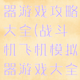 战斗机模拟器游戏攻略大全(战斗机飞机模拟器游戏大全)