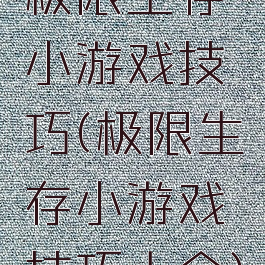 极限生存小游戏技巧(极限生存小游戏技巧大全)