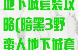 暗黑3野蛮人地下城套装攻略(暗黑3野蛮人地下城套装任务入口)