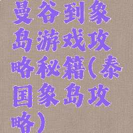 曼谷到象岛游戏攻略秘籍(泰国象岛攻略)