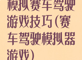 模拟赛车驾驶游戏技巧(赛车驾驶模拟器游戏)