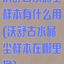 沃舒古水晶尘样本有什么用(沃舒古水晶尘样本在哪里换)