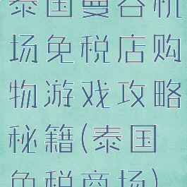 泰国曼谷机场免税店购物游戏攻略秘籍(泰国免税商场)