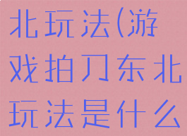 游戏拍刀东北玩法(游戏拍刀东北玩法是什么)