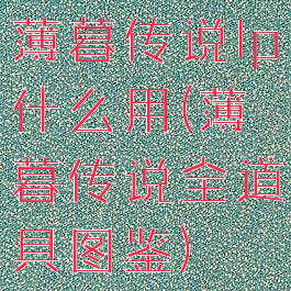 薄暮传说lp什么用(薄暮传说全道具图鉴)