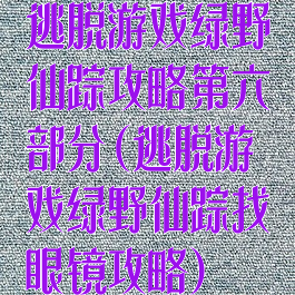 逃脱游戏绿野仙踪攻略第六部分(逃脱游戏绿野仙踪找眼镜攻略)