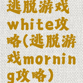 逃脱游戏white攻略(逃脱游戏morning攻略)