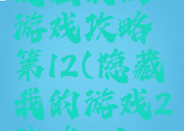 隐藏我的游戏攻略第12(隐藏我的游戏2攻略21)