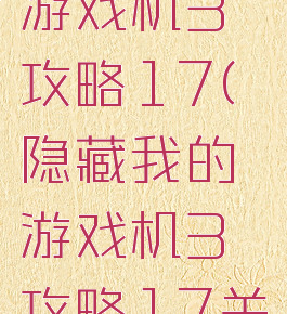 隐藏我的游戏机3攻略17(隐藏我的游戏机3攻略17关)