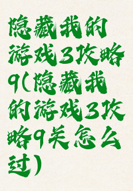 隐藏我的游戏3攻略9(隐藏我的游戏3攻略9关怎么过)