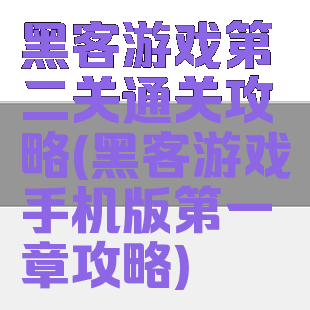 黑客游戏第二关通关攻略(黑客游戏手机版第一章攻略)