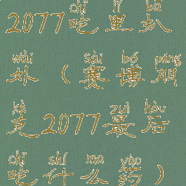 2077吃里扒外(赛博朋克2077最后吃什么药)