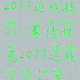 2077近战技巧(赛博朋克2077近战流派加点)