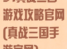 51真战三国游戏攻略官网(真战三国手游官网)