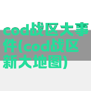 cod战区大事件(cod战区新大地图)