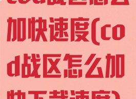 cod战区怎么加快速度(cod战区怎么加快下载速度)