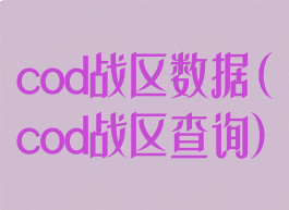 cod战区数据(cod战区查询)