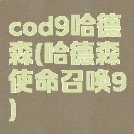 cod9哈德森(哈德森使命召唤9)