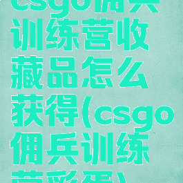 csgo佣兵训练营收藏品怎么获得(csgo佣兵训练营彩蛋)