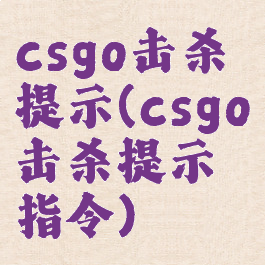 csgo击杀提示(csgo击杀提示指令)