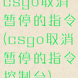 csgo取消暂停的指令(csgo取消暂停的指令控制台)