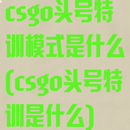 csgo头号特训模式是什么(csgo头号特训是什么)