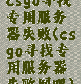 csgo寻找专用服务器失败(csgo寻找专用服务器失败网吧)