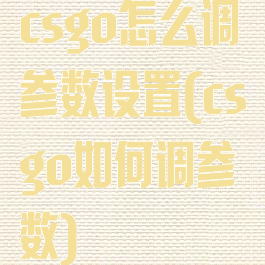 csgo怎么调参数设置(csgo如何调参数)