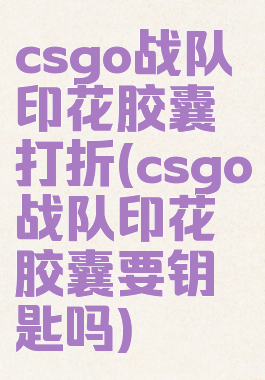 csgo战队印花胶囊打折(csgo战队印花胶囊要钥匙吗)