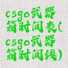 csgo武器箱时间表(csgo武器箱时间线)