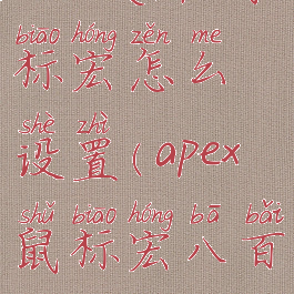 apex英雄鼠标宏怎么设置(apex鼠标宏八百多)