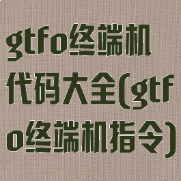 gtfo终端机代码大全(gtfo终端机指令)