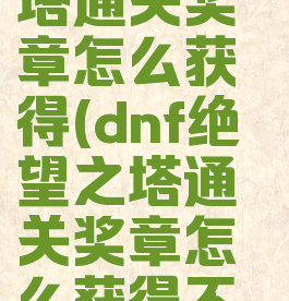 dnf绝望之塔通关奖章怎么获得(dnf绝望之塔通关奖章怎么获得不了)