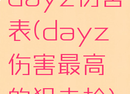 dayz伤害表(dayz伤害最高的狙击枪)